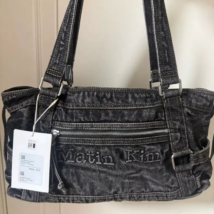 [BUNJANG] Matinkim Washed Denim Square Shoulder Bag Black / 마뗑킴 워시드 데님 스퀘어 숄더백 블랙