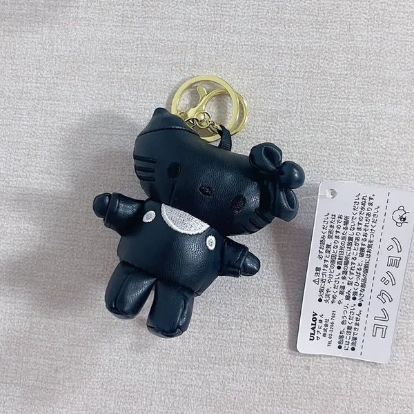 [BUNJANG] ULALOV Hello Kitty Leather Style Mini Keychain Black / ULALOV 헬로키티 가죽 키티 가죽 스타일 미니 블랙 키링