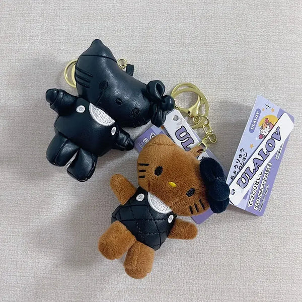[BUNJANG] ULALOV Hello Kitty Leather Style Mini Keyring Set (2 Types) / ULALOV 헬로키티 가죽 키티 가죽 스타일 미니 키링 2종 세트