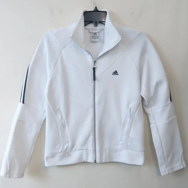 [BUNJANG] Adidas 3ST Cotton Jersey Track Top Women's Slim Fit / 아디다스 Us.S/90~95 슬림 여성 3ST 코튼져지/트랙탑. WH. A