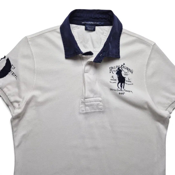 [BUNJANG] Polo Ralph Lauren Big Pony PK Collar T-Shirt White (Size L) / [L] 폴로 랄프로렌 빅포니 PK 카라티 화이트