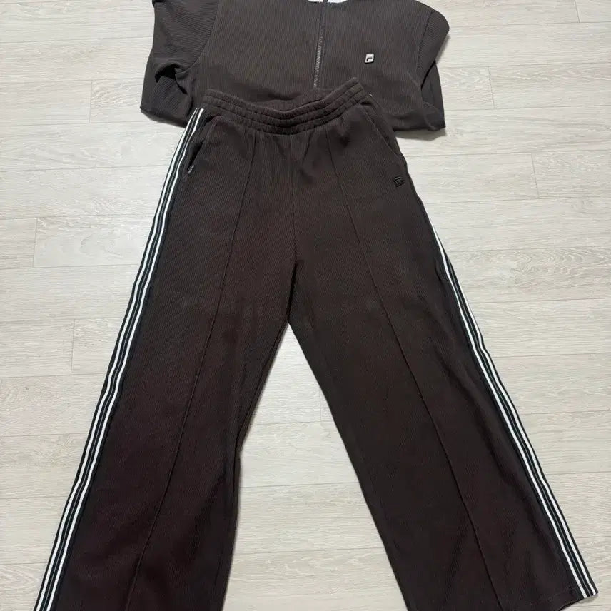 [BUNJANG] Fila 1911 Knit Track Set-up Brown / 휠라 1911 니트트랙 셋업