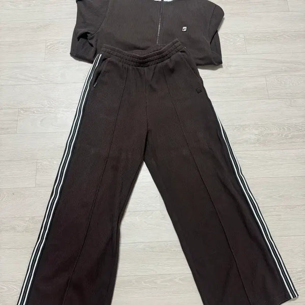 [BUNJANG] Fila 1911 Knit Track Set-up Brown / 휠라 1911 니트트랙 셋업
