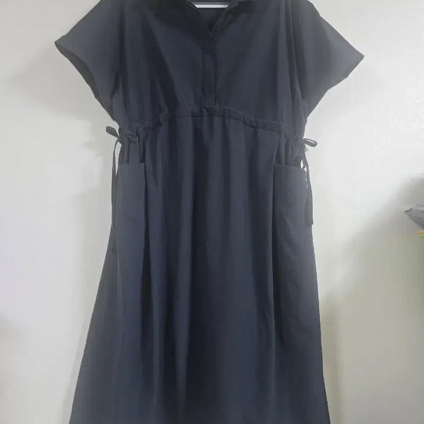 [BUNJANG] Andar AirStre Collar One-Piece Dress Navy L / 안다르 에어스트  카라형 원피스 네이비L