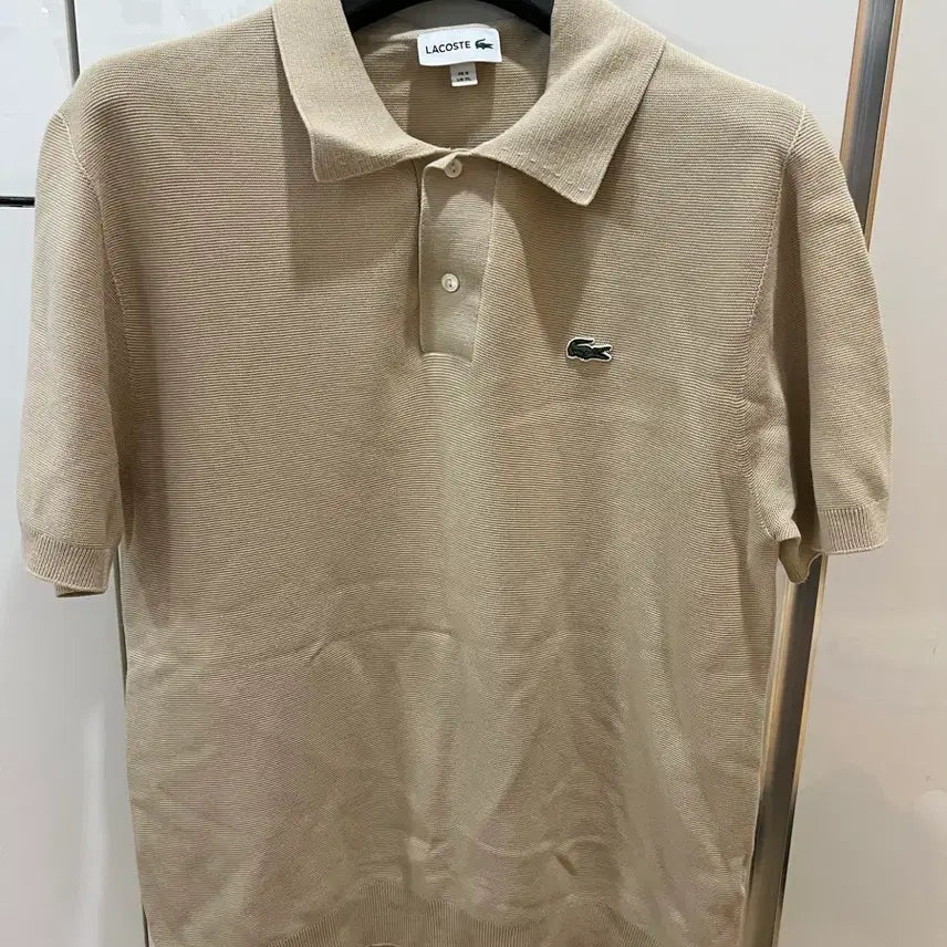[BUNJANG] Lacoste 24FW Knit Short Sleeve Beige XL / 24fw 라코스테 니트반팔 베이지 xl (새상품급)