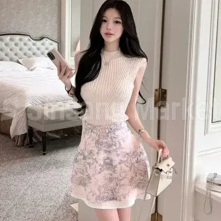 [BUNJANG] Ormi Sleeveless Top and Skirt Set / [빠른발송] 오르미 set 세트 나시 스커트 슬림