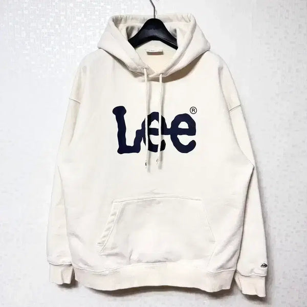 [BUNJANG] Lee Big Logo Hoodie Ivory Oversized Fit M / [M,95]Lee 빅로고 후드티 아이보리 오버핏