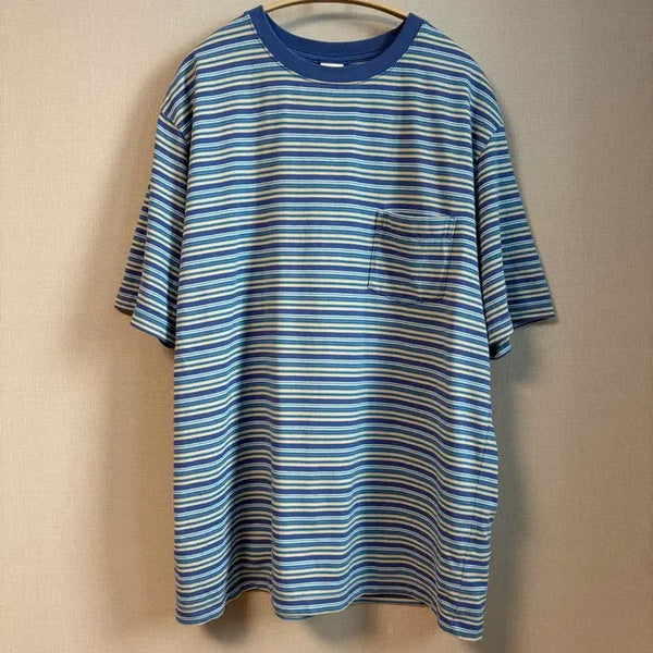 [BUNJANG] KISS BORDER S/S T-Shirt Size 2 / 카키스 보더 S/S 티셔츠 2