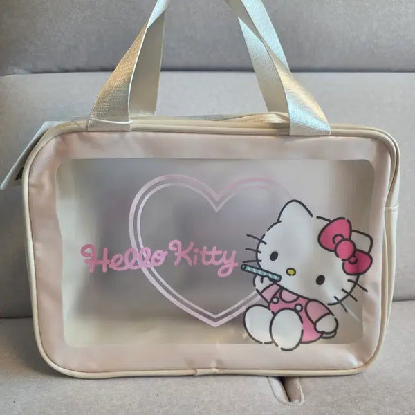 [BUNJANG] Sanrio Hello Kitty Transparent Pouch Bag (Tanning Kitty) / 새상품) 헬로키티 투명 파우치 가방 태닝키티 산리오 쿠로미 마이멜로디 치이카와
