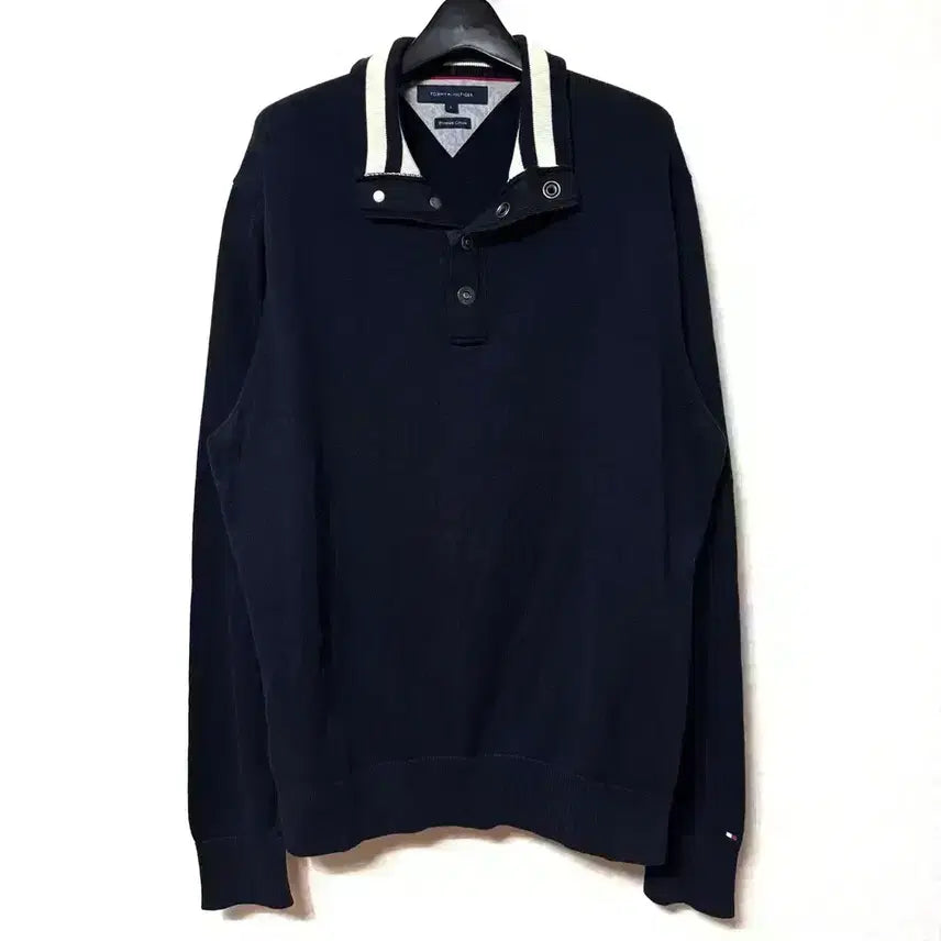 [BUNJANG] Tommy Hilfiger Half-Button Knit Sweater Navy L / [L,100]타미힐피거 하프버튼 니트 반단추 곤색