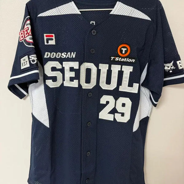 [BUNJANG] Doosan Bears FILA Authentic Seoul Uniform Lee Byung-heon Marked / 두산베어스 휠라 어센틱 서울유니폼 설니폼 이병헌 마킹