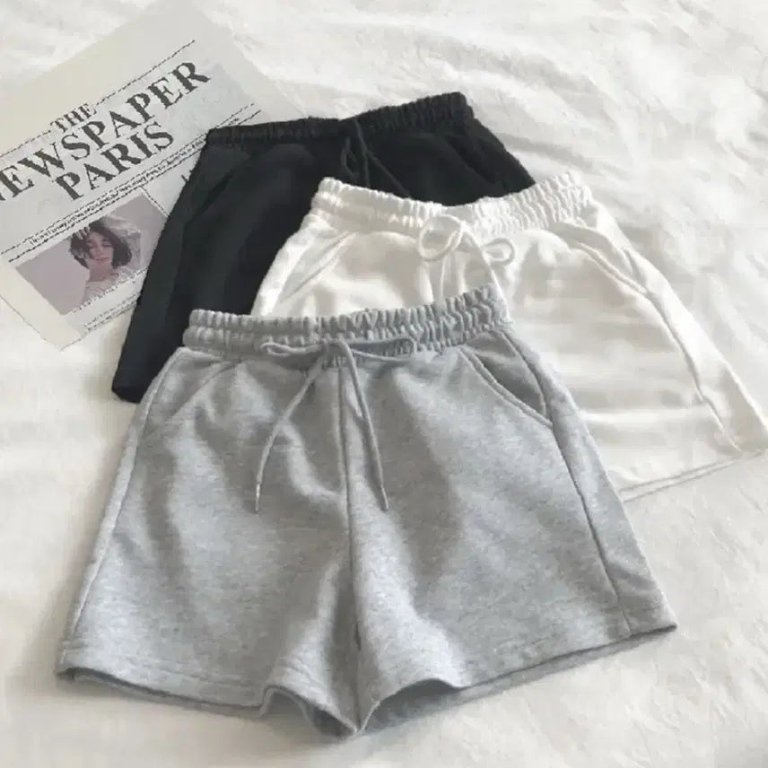 [BUNJANG] Ablley Wide Ribbed Waist Banding Pocket Training Shorts Grey S / (새상품) 에이블리 와이드 쭈리 허리 밴딩 포켓 트레이닝 반바지 숏팬츠 그레이 S