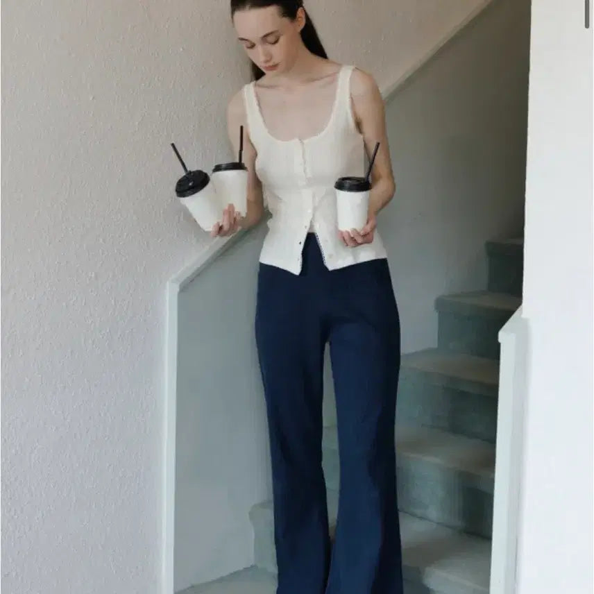 [BUNJANG] Laren Bootcut Pants Navy / 라렌 부츠컷 팬츠 네이비