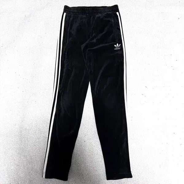 [BUNJANG] Adidas Women's Velour Tricolor Pants Black White XS / [XS,85]아디다스 여성 삼선 벨벳 팬츠 바지 검흰