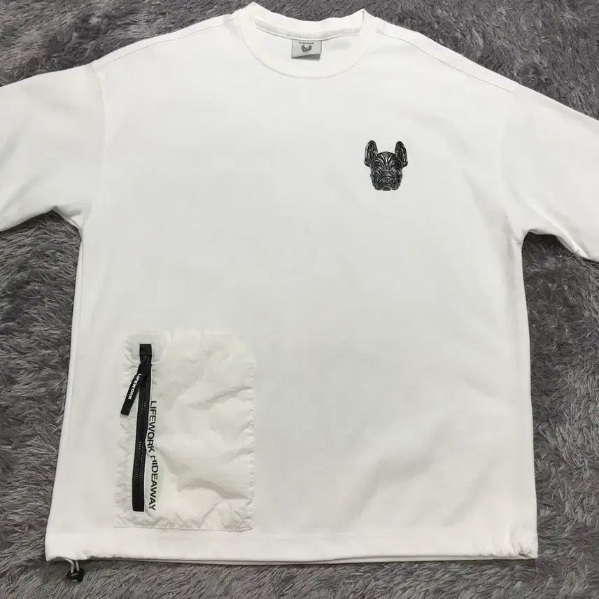 [BUNJANG] Life Work (LW) Zipper Pocket Short Sleeve T-Shirt White M / [[M, 공용] 라이프워크(LW) 지퍼 포켓 반팔티셔츠@953
