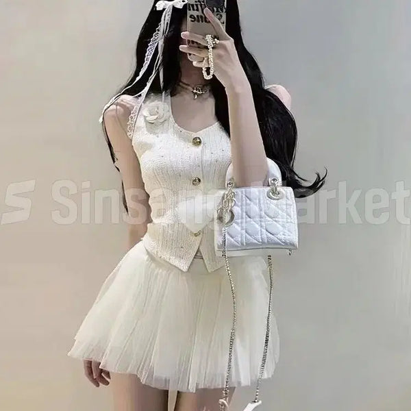 [BUNJANG] Artti Tweed Sleeveless Skirt Wrap Set / [빠른발송] 아르띠 트위드 set 세트 나시 스커트 랩