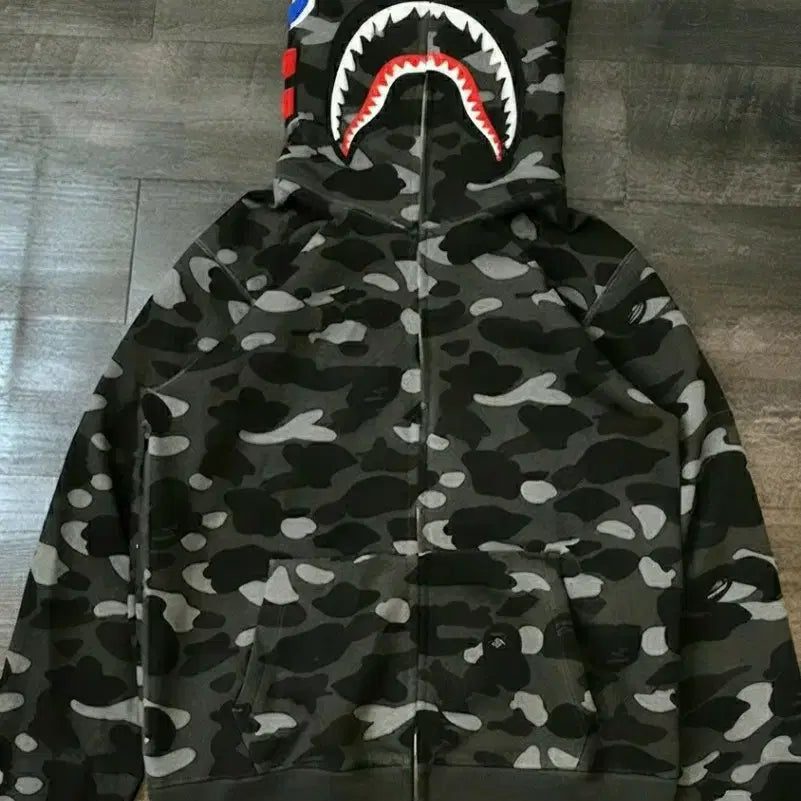 [BUNJANG] BAPE Grey Full-Zip Hoodie (L) / 베이프 후드집업 [그레이/l]
