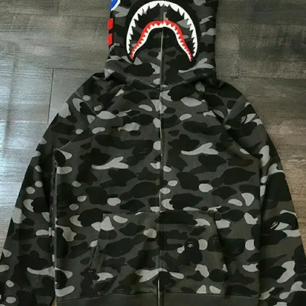 [BUNJANG] BAPE Grey Full-Zip Hoodie (L) / 베이프 후드집업 [그레이/l]