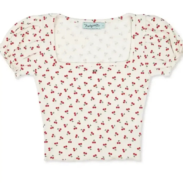 [BUNJANG] Pale Jade Wave Tee Cherry / 페일제이드 웨이브 티 체리