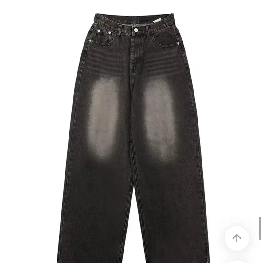 [BUNJANG] Modi Mood Slim Semi Wide Washed Jeans Black / 에이블리 모디무드 슬림 세미 와이드 워싱 팬츠 청바지 블랙