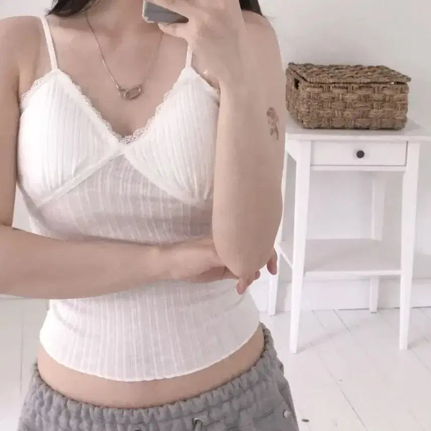 [BUNJANG] Lace Bustier Camisole / 레이스 뷔스티에 나시