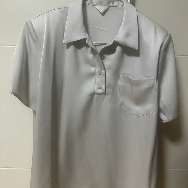 [BUNJANG] Workshop Satin Camp Collar Short Sleeve Shirt - Grey / workshop 워크샵 새틴 카라반팔셔츠 그레이(새상품)