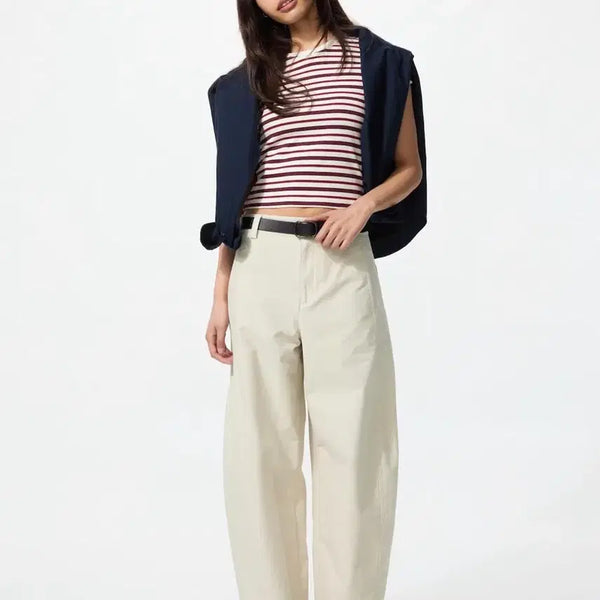 [BUNJANG] Uniqlo Jersey Barrel Leg Pants Ivory / <새상품>유니클로 저지배럴레그 팬츠 아이보리 바지