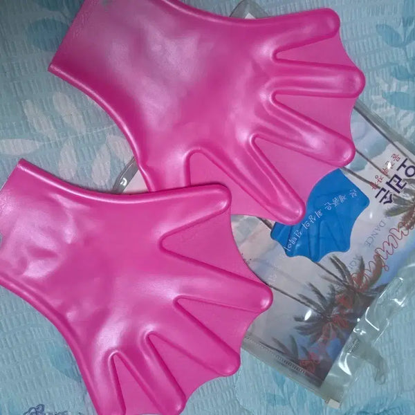 [BUNJANG] Silicone Duck Hand Finger Paddle Pink Webbed Gloves / 실리콘 오리손 핑거 패들 핑크 물갈퀴