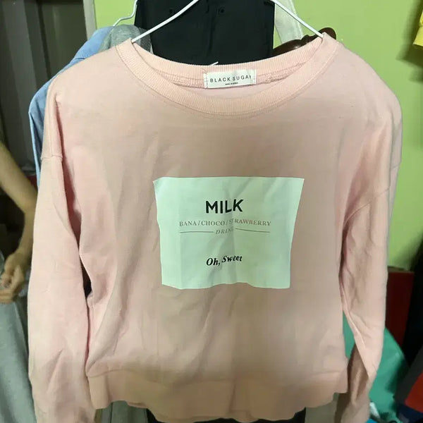 [BUNJANG] Black Sugar Pink Sweatshirt / 블랙슈가 맨투맨 핑크