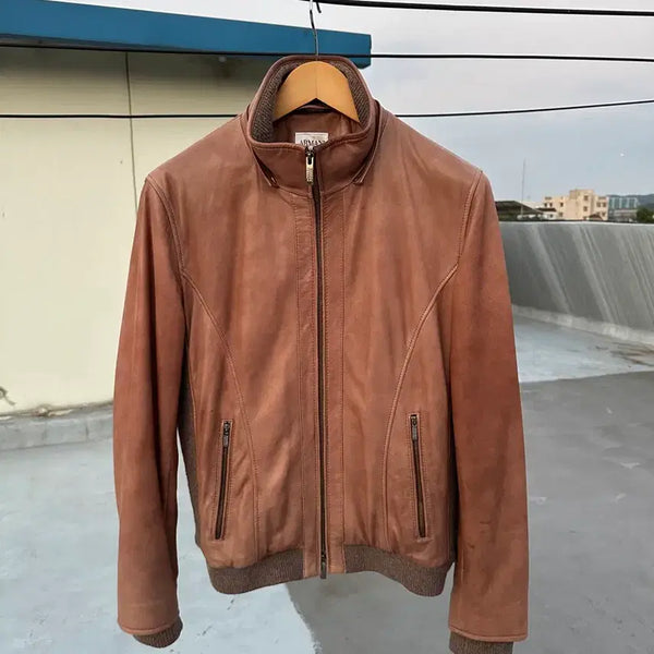[BUNJANG] Giorgio Armani Gualtieri Leather Knit Jacket / 아르마니 꼴레지오니 양가죽 자켓(착용사진 있습니다.)