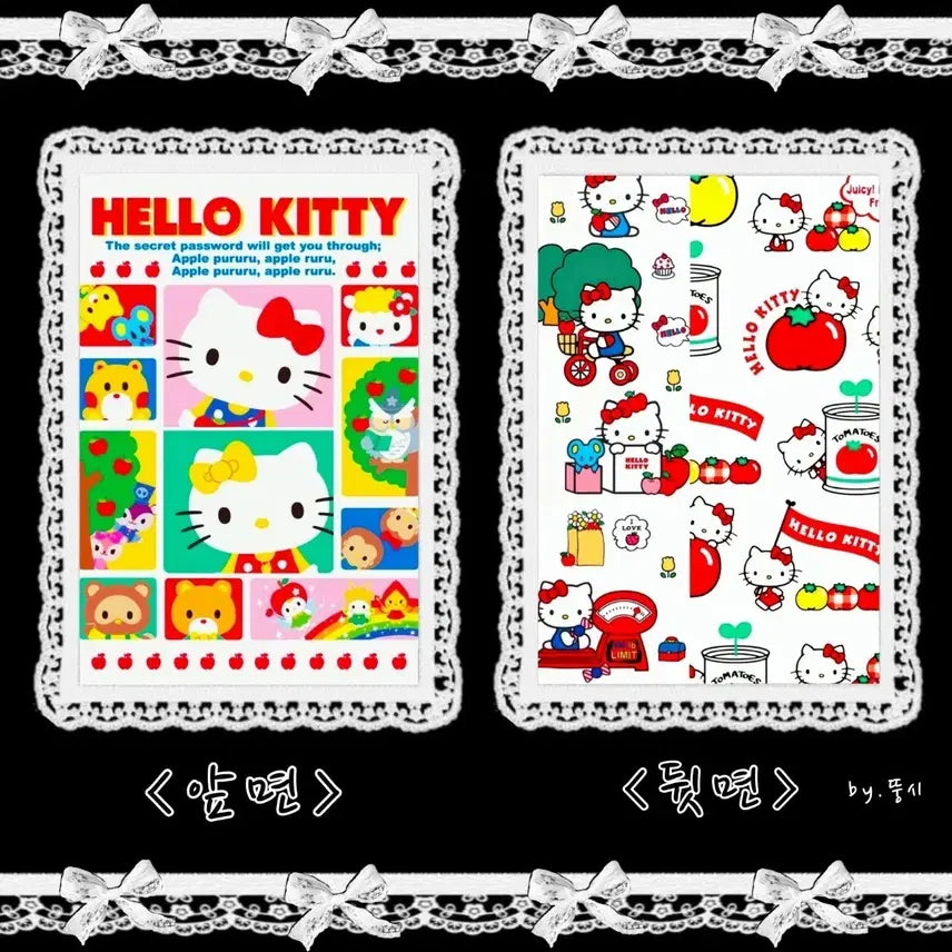 [BUNJANG] Sanrio Kitty Character Wrapping Paper Design (Handmade Envelope Style) - A4 JPEG File / 포용)) 캐릭터랩핑지 산리오 '키티' (수제봉투) 도안 판매 A4