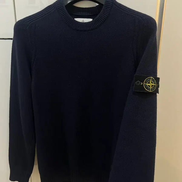 [BUNJANG] Stone Island Lambswool Knit Navy M (100-105) / 스톤아일랜드 램스울 네이비니트 100~105