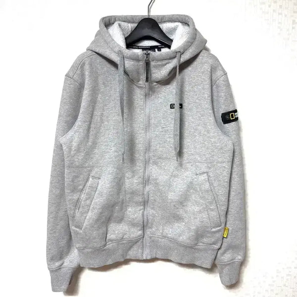 [BUNJANG] National Geographic Logo Patch Zip-Up Hoodie Jacket (Size S) / [S,90]내셔널지오그래픽 와펜 후드집업 자켓