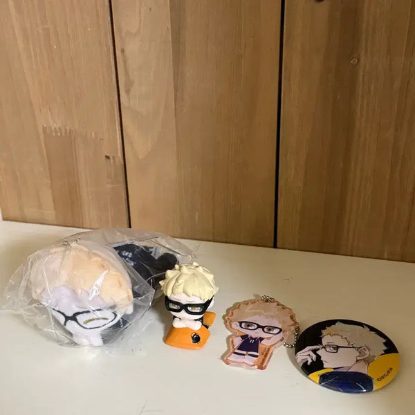 [BUNJANG] Haikyu!! Tsukishima Kei Hug Character Onemutan Acrylic Keyring Can Badge Bundle Set / 급처) 하이큐 츠키시마 케이 누이 허그캬라 오네무탄 아크릴키링 캔뱃지 일괄