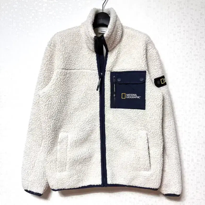 [BUNJANG] National Geographic Logo Fleece Jacket / [M,95]내셔널지오그래픽 와펜 후리스 플리스 자켓