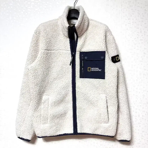 [BUNJANG] National Geographic Logo Fleece Jacket / [M,95]내셔널지오그래픽 와펜 후리스 플리스 자켓