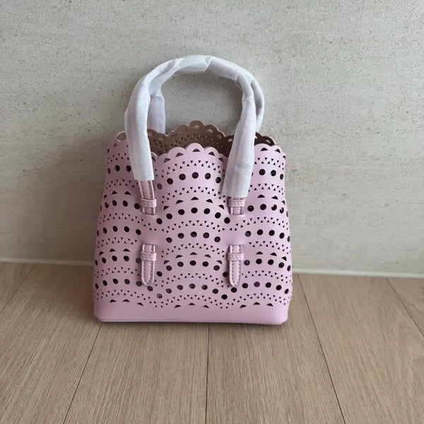 [BUNJANG] Alaïa Mina Tote Bag Strawberry Milk Pink / 알라이아 미나 토트백 딸기우유 핑크
