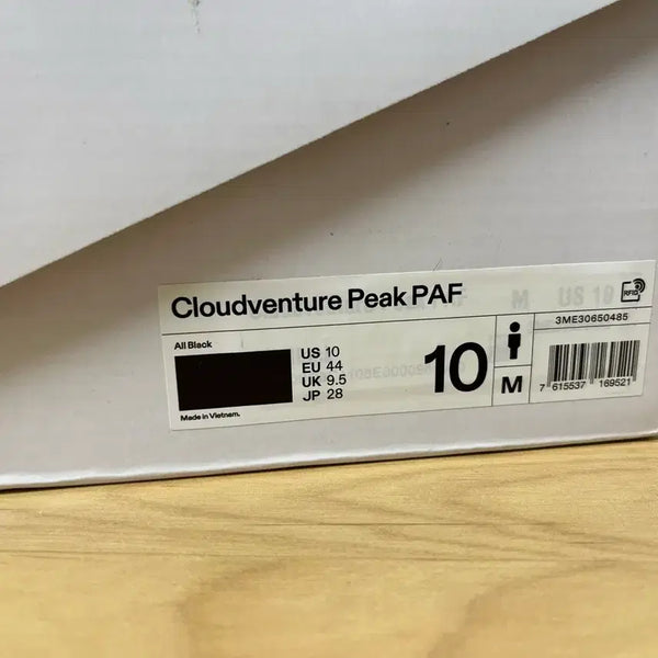 [BUNJANG] On Running Cloudventure Papk Black 280 / 온러닝 파프 클라우드 벤처 블랙 280