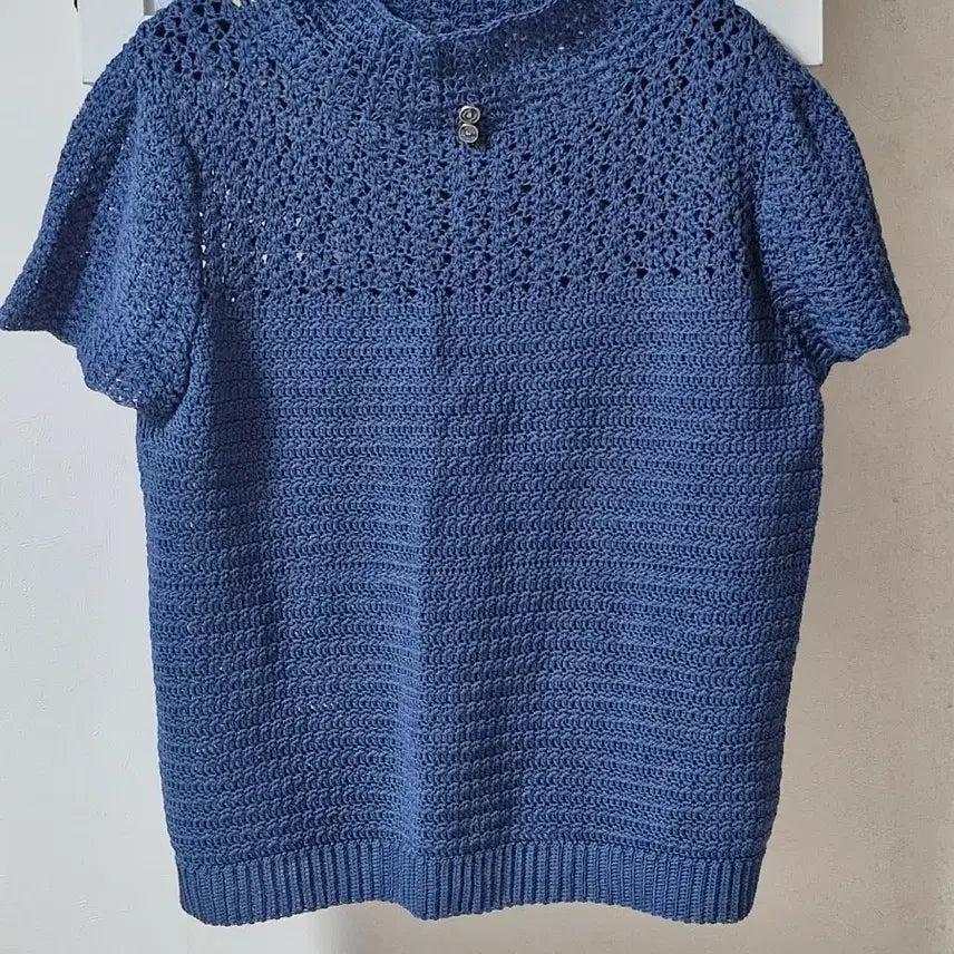 [BUNJANG] Hand-Knitted Short-Sleeve Knit Top / 손뜨게 반팔니트