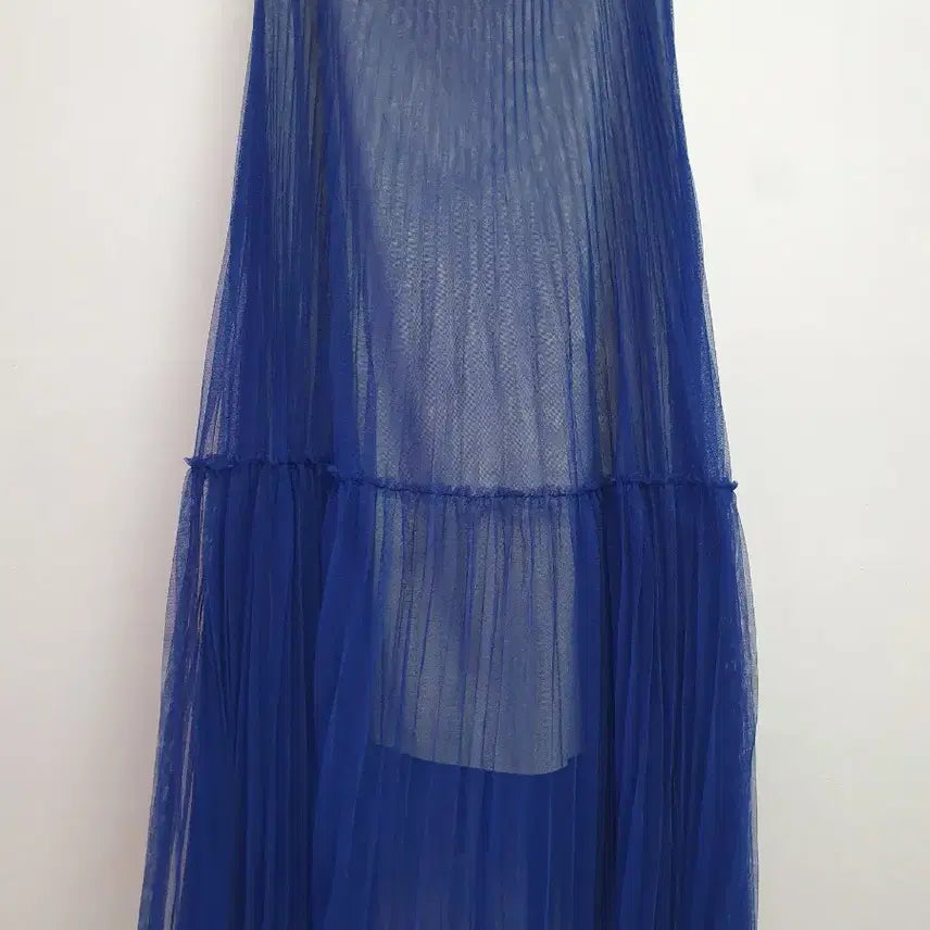 [BUNJANG] MOE Sheer Pleated Long Skirt Free Size / 모에(MOE) 시스루 플리츠 롱스커트 FREE