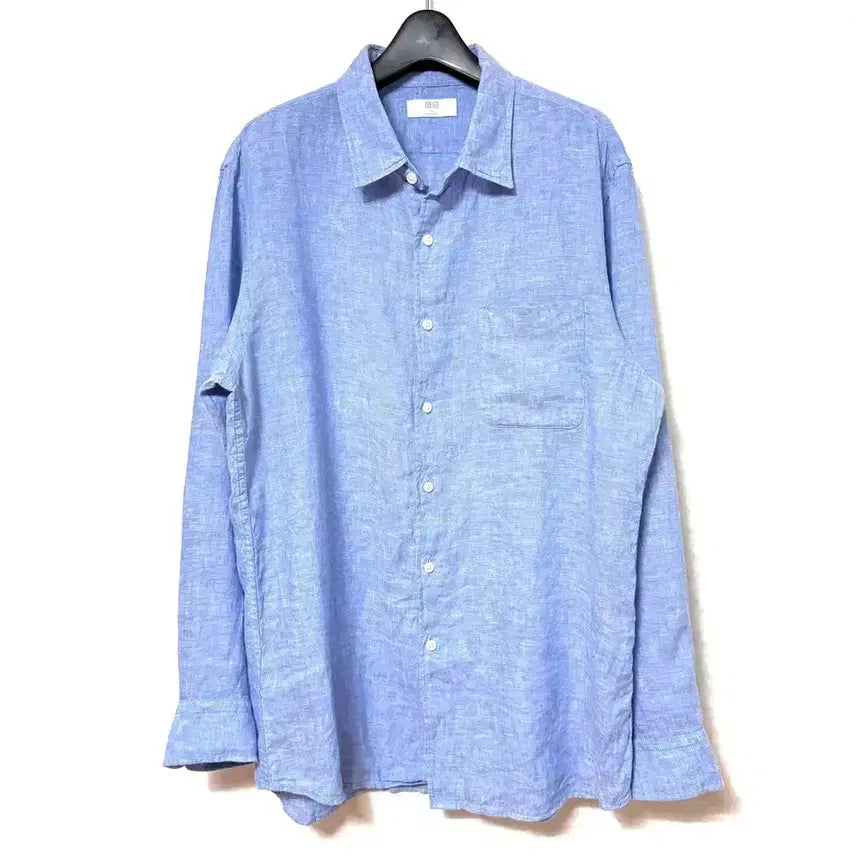 [BUNJANG] Uniqlo Linen Shirt Blue XL / [XL,105]유니클로 린넨 셔츠 남방 블루