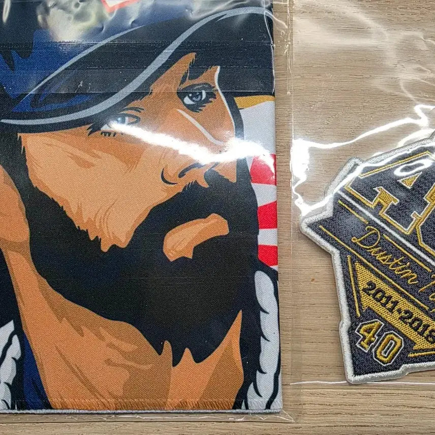 [BUNJANG] Dustin Nippert Doosan Bears Retirement Commemorative Muffler & Patch Set (Sealed) / 니퍼트 은퇴 기념 머플러&패치 미개봉