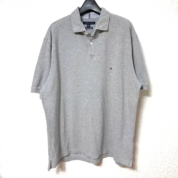 [BUNJANG] Tommy Hilfiger Logo Collar T-Shirt Grey XXL / [XXL,110]타미힐피거 카라티 반팔티 그레이