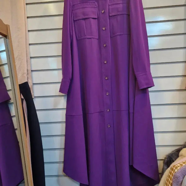 [BUNJANG] Balenciaga Purple Shirt Dress / 발렌시아 셔츠 원피스 퍼플원피스