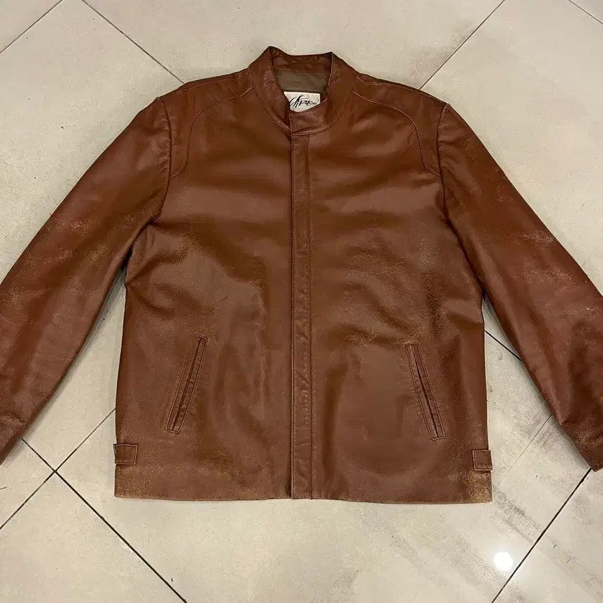 [BUNJANG] Caruso Lambskin Leather Jacket XL / 카루소 양가죽 레더 자켓 XL/105