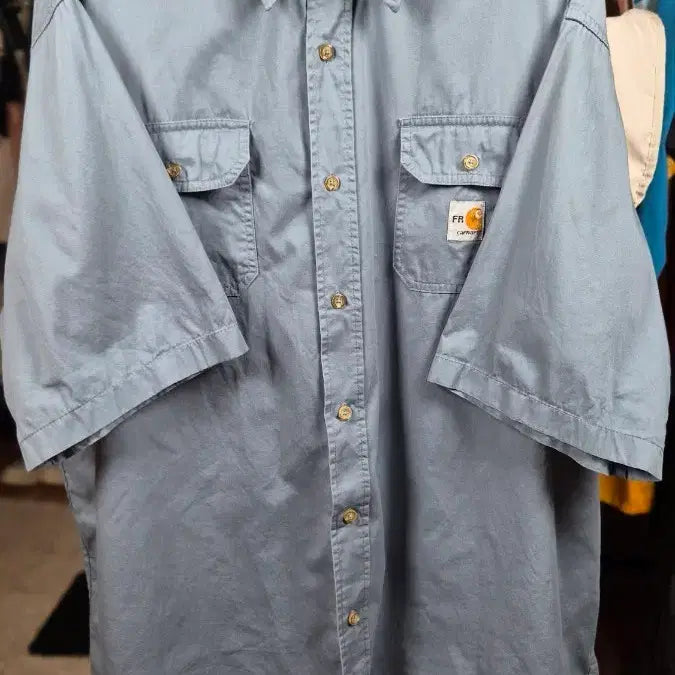 [BUNJANG] Carhartt Short Sleeve Shirt Blue / 칼하트 반팔 셔츠 블루