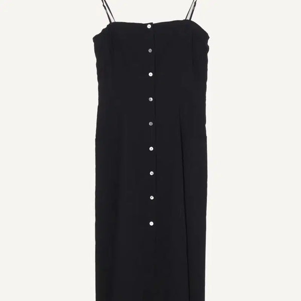 [BUNJANG] Theory Black Button Strap Dress Size 0 / 띠어리 블랙 버튼 스트랩 원피스 0사이즈