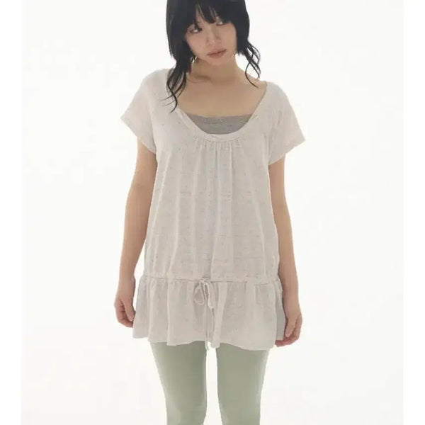 [BUNJANG] Expired Girl Still Flower Top Ash Ivory / 익스파이어드걸 Still Flower Top Ash Ivory