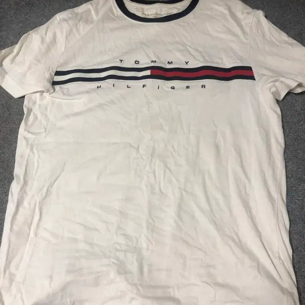[BUNJANG] Tommy Hilfiger Short Sleeve T-Shirt White / 타미힐피거 반팔티 화이트