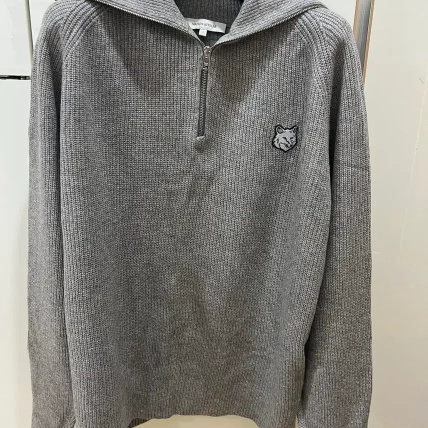 [BUNJANG] Maison Kitsuné 24FW Cashmere Half-Zip Knit L (Excellent Condition) / 24fw 메종키츠네 캐시미어 반집업니트 105 (새상품급)